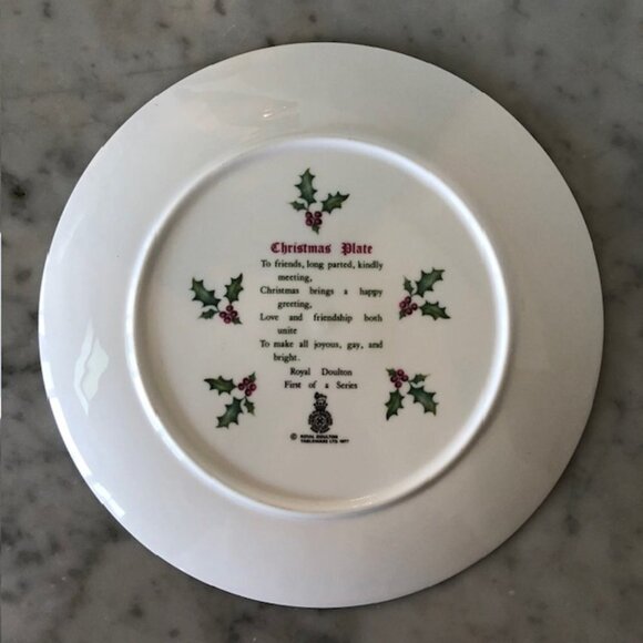 ROYAL DOULTON TABLEWARE LTD. Christmas 1977 Collectable Plate Skaters - Picture 3 of 16